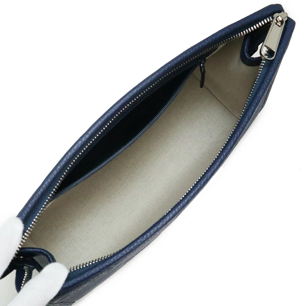 Gucci Jumbo GG Clutch Shoulder Clutch Bag Leather Blue - Picture 3 of 10